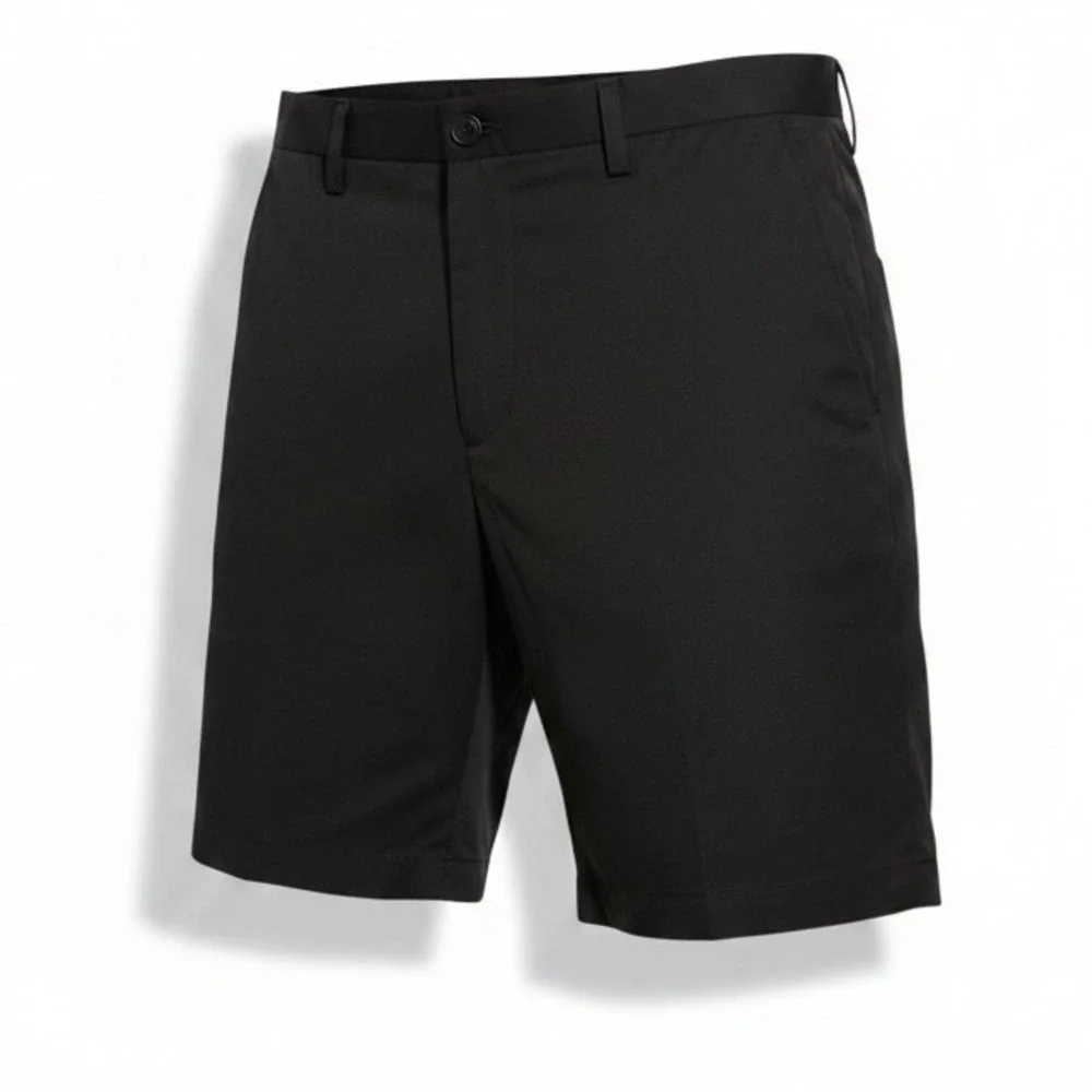 Eddie Bauer Mens 34 Black Cocona Performance Chino Shorts Flat Front Outdoor